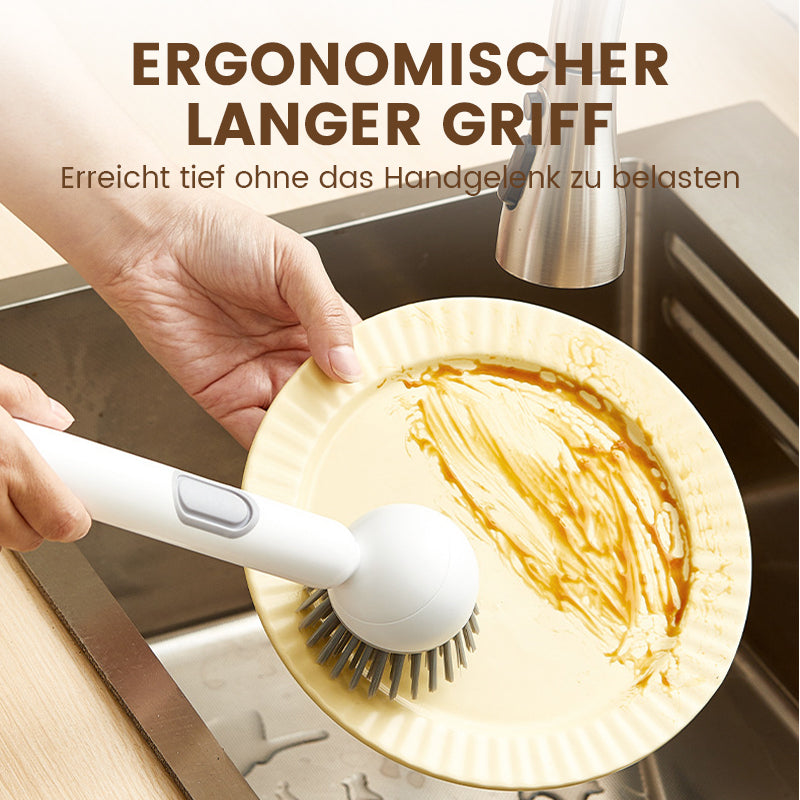 🍳 50% RABATT! 🧽 Drehbare Reinigungsbürste mit Langem Griff – Gründlich, Rückenfreundlich &amp; Für Töpfe/Geschirr 💦