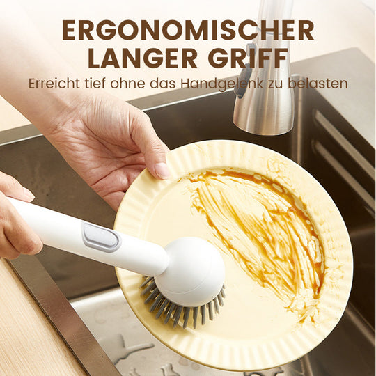 🍳 50% RABATT! 🧽 Drehbare Reinigungsbürste mit Langem Griff – Gründlich, Rückenfreundlich &amp; Für Töpfe/Geschirr 💦