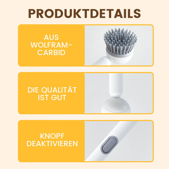 🍳 50% RABATT! 🧽 Drehbare Reinigungsbürste mit Langem Griff – Gründlich, Rückenfreundlich &amp; Für Töpfe/Geschirr 💦