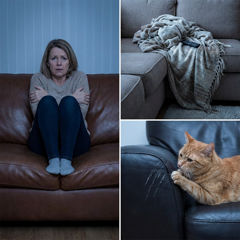 Gestepptes Cord-Sofa-Kissen mit rutschfester Unterseite