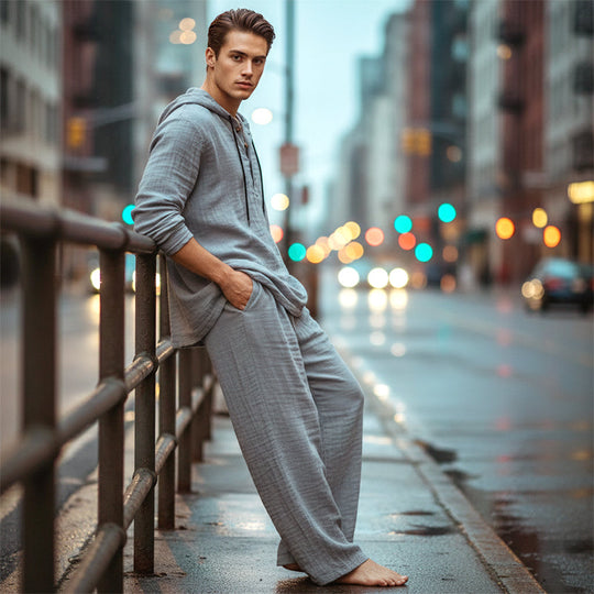 🔥Solange der Vorrat reicht 40 % Rabatt!🎉Herren Kapuze Casual Loose Top &amp; Hose 2-teiliges Set