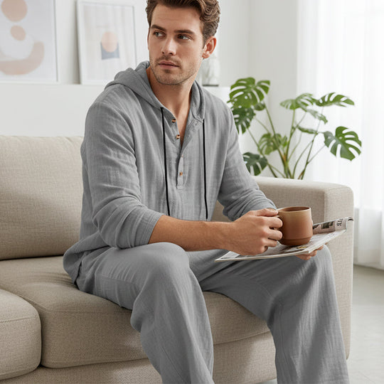 🔥Solange der Vorrat reicht 40 % Rabatt!🎉Herren Kapuze Casual Loose Top &amp; Hose 2-teiliges Set