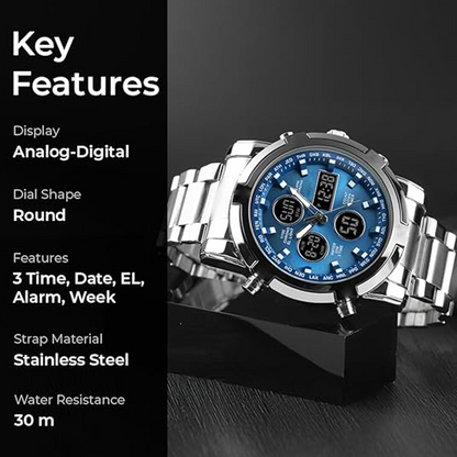 ⏰ Wasserdichte Analog-Digital-Militäruhr für Herren – 48 mm, multifunktional & Armband aus Edelstahl! 🕰️💪