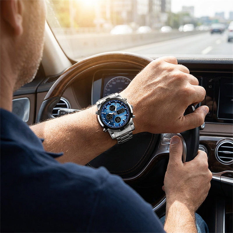 ⏰ Wasserdichte Analog-Digital-Militäruhr für Herren – 48 mm, multifunktional & Armband aus Edelstahl! 🕰️💪