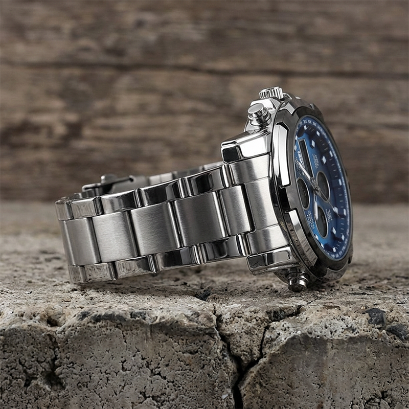 ⏰ Wasserdichte Analog-Digital-Militäruhr für Herren – 48 mm, multifunktional & Armband aus Edelstahl! 🕰️💪