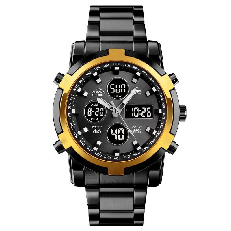 ⏰ Wasserdichte Analog-Digital-Militäruhr für Herren – 48 mm, multifunktional & Armband aus Edelstahl! 🕰️💪