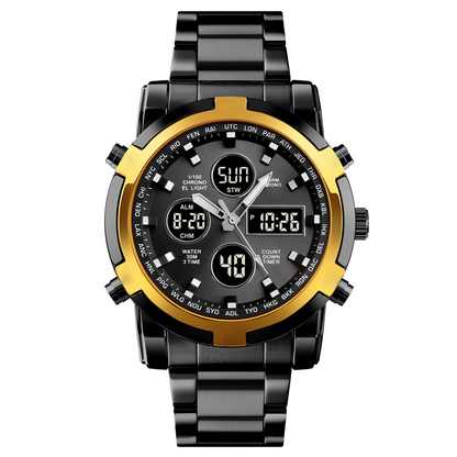 ⏰ Wasserdichte Analog-Digital-Militäruhr für Herren – 48 mm, multifunktional & Armband aus Edelstahl! 🕰️💪