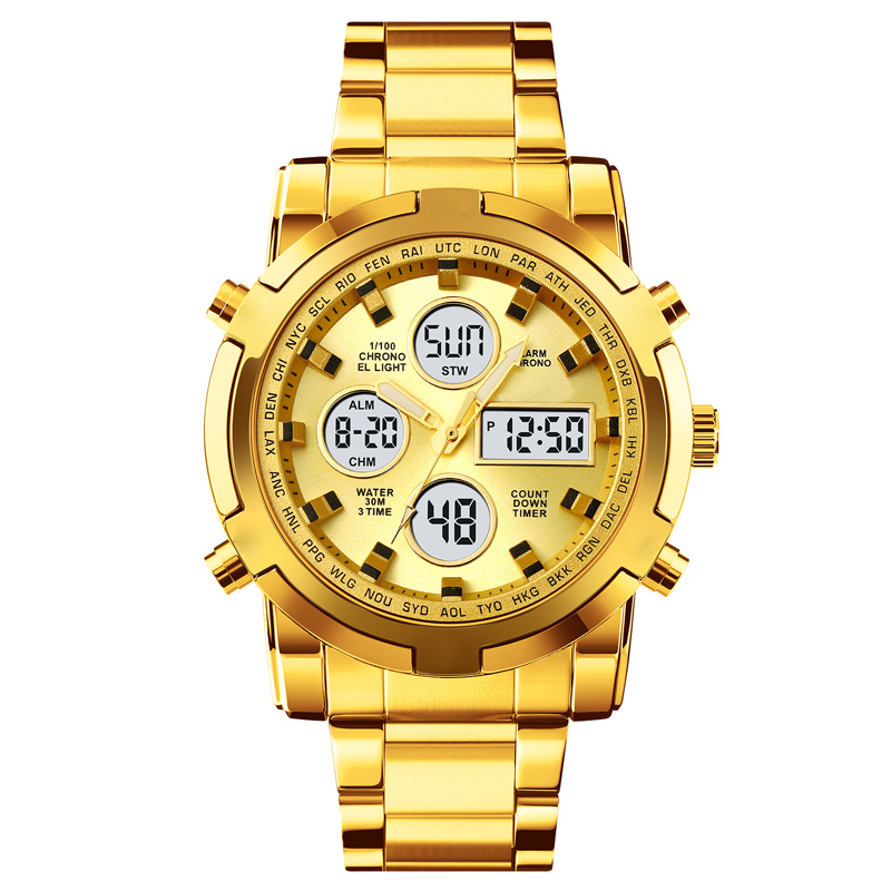 ⏰ Wasserdichte Analog-Digital-Militäruhr für Herren – 48 mm, multifunktional & Armband aus Edelstahl! 🕰️💪