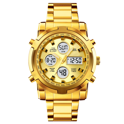 ⏰ Wasserdichte Analog-Digital-Militäruhr für Herren – 48 mm, multifunktional & Armband aus Edelstahl! 🕰️💪