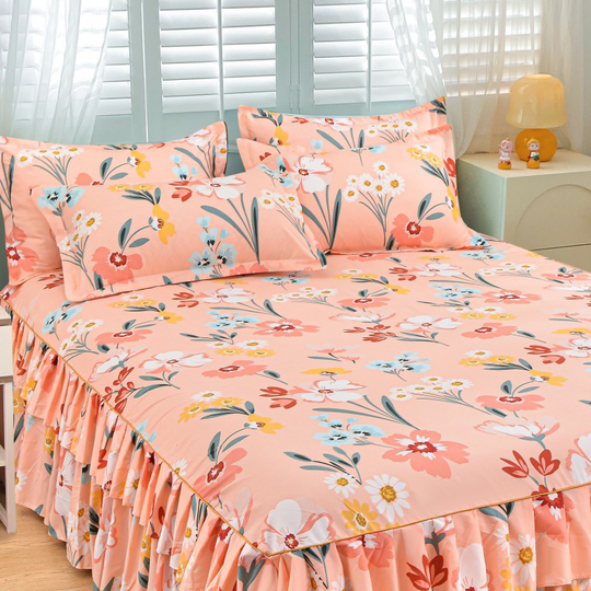 ⏳ Nur heute: 50% Rabatt | 3-teiliges Rüschen-Bettrock-Set 🛏️