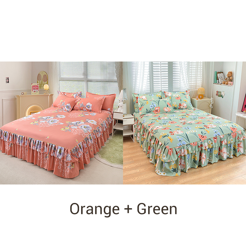 ⏳ Nur heute: 50% Rabatt | 3-teiliges Rüschen-Bettrock-Set 🛏️