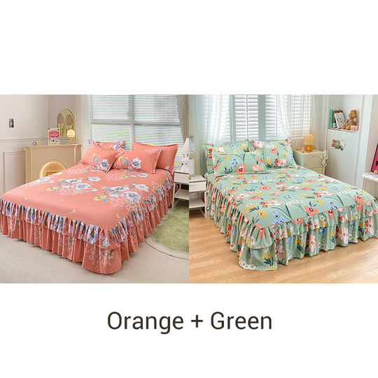 ⏳ Nur heute: 50% Rabatt | 3-teiliges Rüschen-Bettrock-Set 🛏️