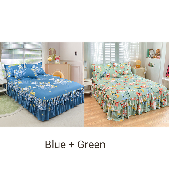⏳ Nur heute: 50% Rabatt | 3-teiliges Rüschen-Bettrock-Set 🛏️