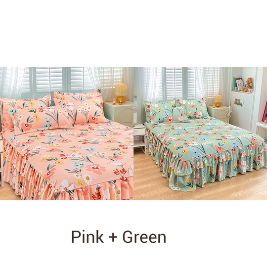 ⏳ Nur heute: 50% Rabatt | 3-teiliges Rüschen-Bettrock-Set 🛏️
