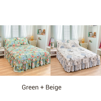 ⏳ Nur heute: 50% Rabatt | 3-teiliges Rüschen-Bettrock-Set 🛏️