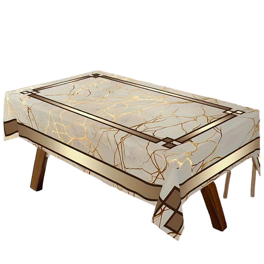📢📢 50 % RABATT !! ⏰Tischdecke in Marmoroptik – Beige &amp; Goldbraun, Wasserabweisend, Elegant &amp; Modern 🏡✨