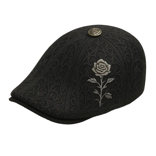 Schiebermütze mit Totenkopf und Dornen