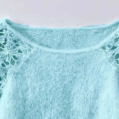 👚 60% RABATT! ✨ Damenpullover mit offenen Schultern und Spitze – Romantischer Look, Bequemer Stoff & Vielseitig kombinierbar 🎀