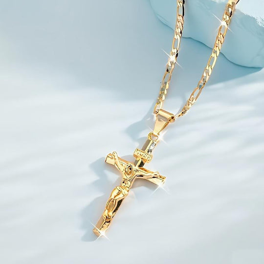 ✝️Goldfarbene Kruzifix-Halskette