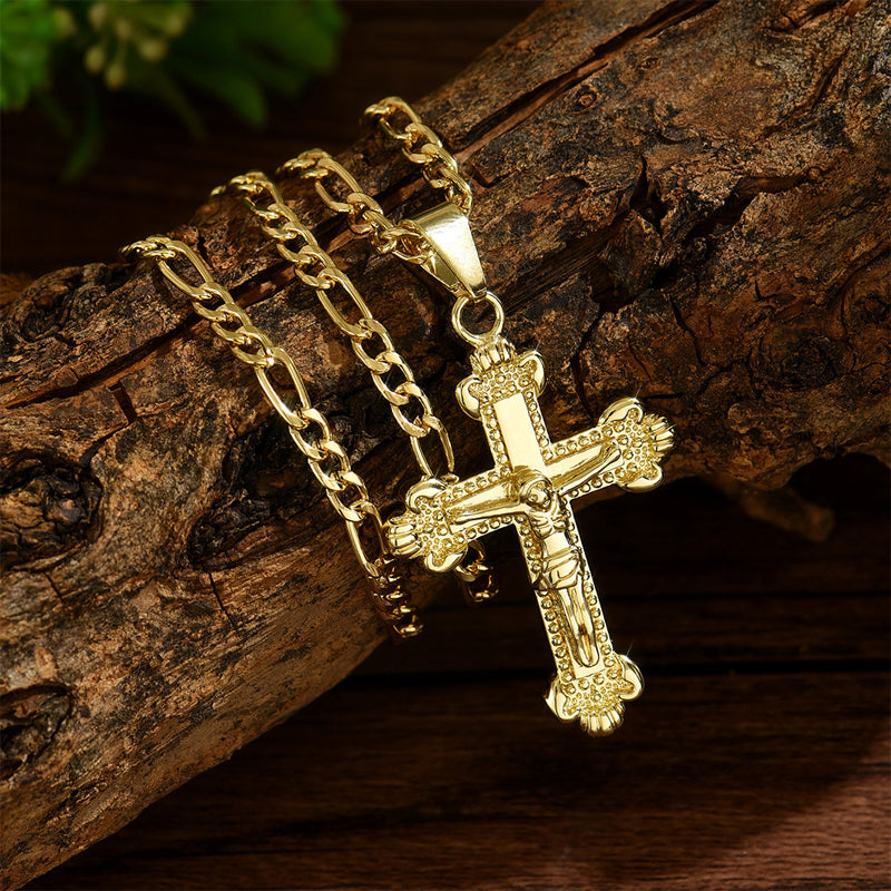 ✝️Goldfarbene Kruzifix-Halskette