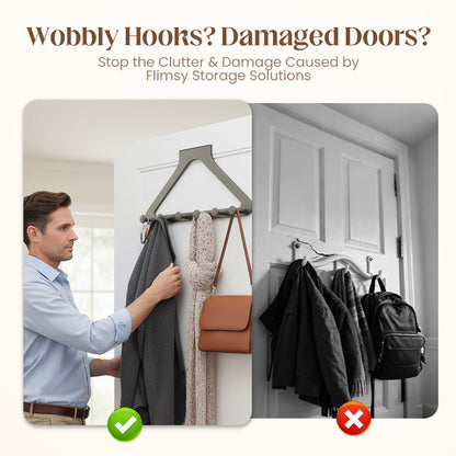 🚪 50% RABATT! 👕 Bohrfreie Türhängung – 6 Haken, Extra Breit & Montage in Sekunden 🛒