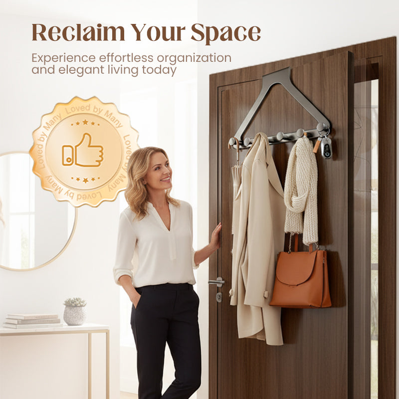 🚪 50% RABATT! 👕 Bohrfreie Türhängung – 6 Haken, Extra Breit &amp; Montage in Sekunden 🛒