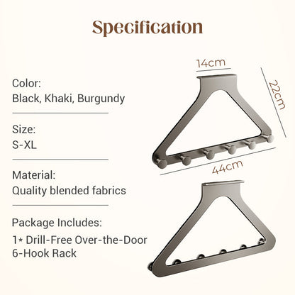 🚪 50% RABATT! 👕 Bohrfreie Türhängung – 6 Haken, Extra Breit & Montage in Sekunden 🛒