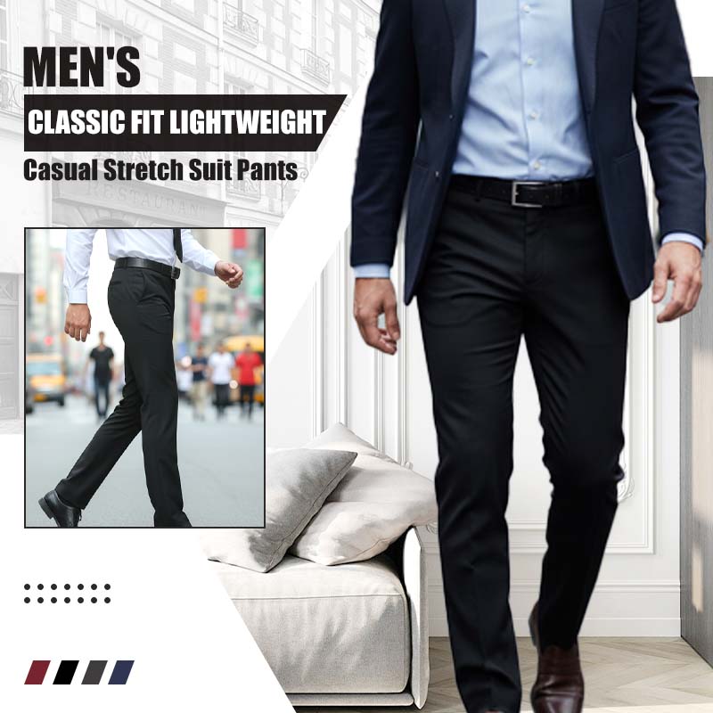 👔👞Herren-Anzughose in klassischer Passform, leicht, lässig, mit Stretchanteil