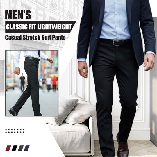 👔👞Herren-Anzughose in klassischer Passform, leicht, lässig, mit Stretchanteil