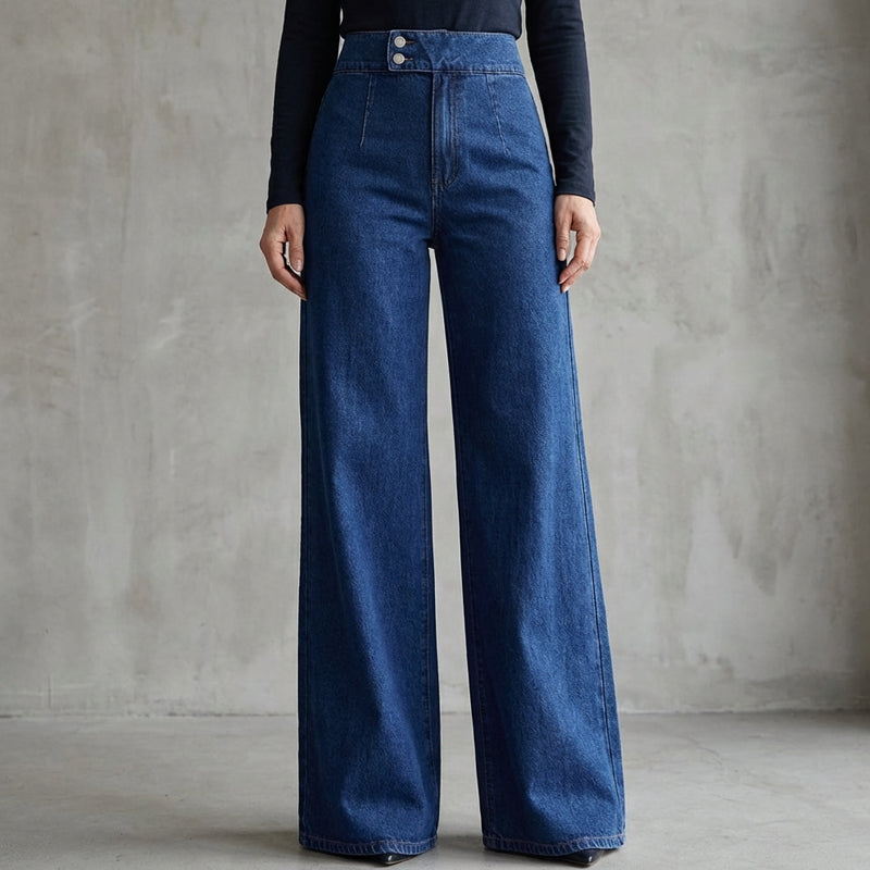 📢📢60 % Rabatt!! ⏰Damenjeans mit hoher Taille und weitem Bein