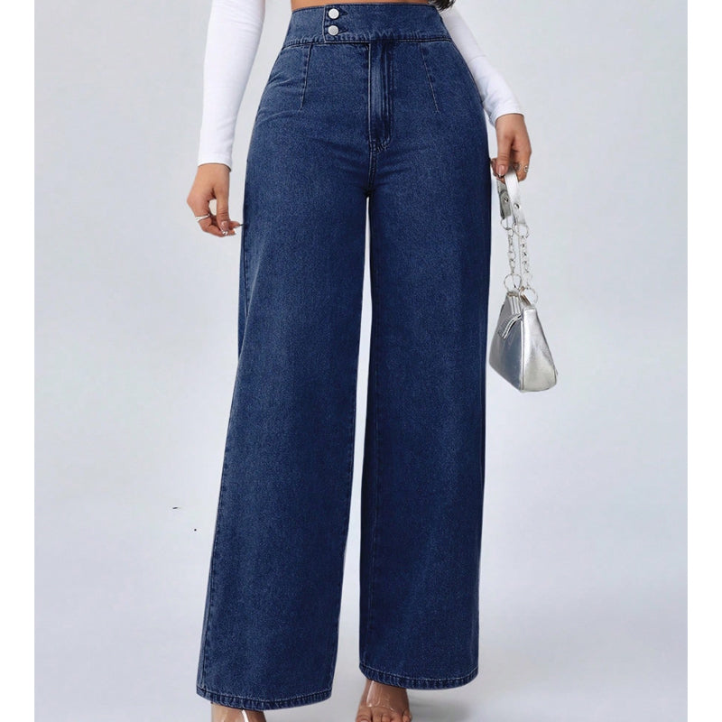 📢📢60 % Rabatt!! ⏰Damenjeans mit hoher Taille und weitem Bein