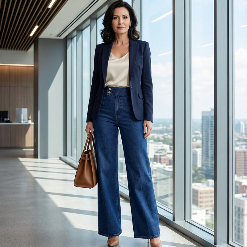 📢📢60 % Rabatt!! ⏰Damenjeans mit hoher Taille und weitem Bein