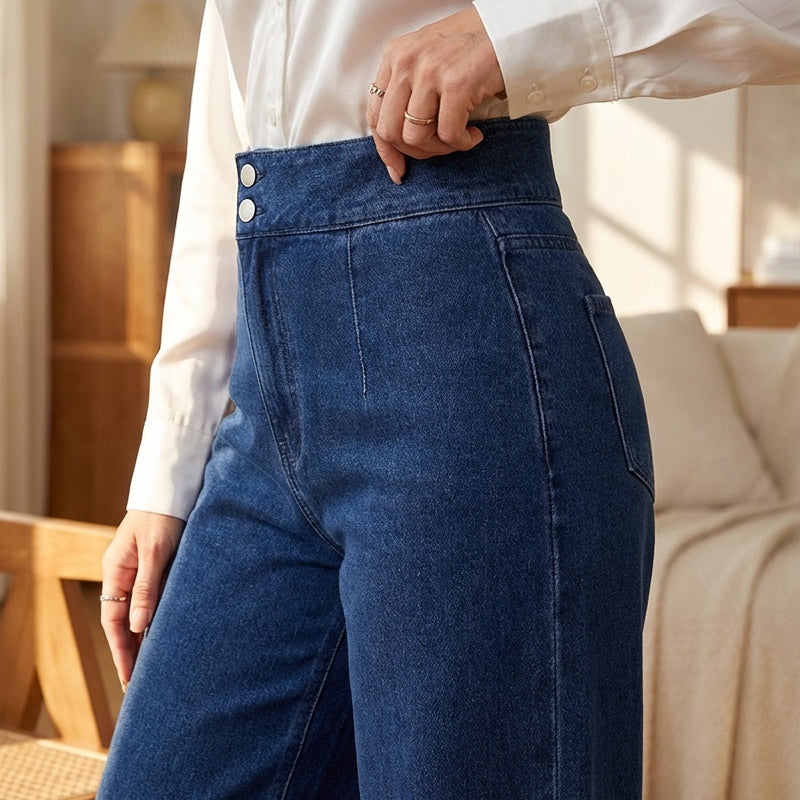 📢📢60 % Rabatt!! ⏰Damenjeans mit hoher Taille und weitem Bein