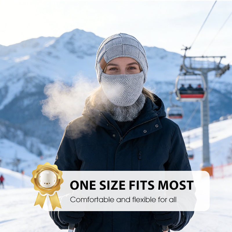 Winter Warm Beanie Hat with Face Cover