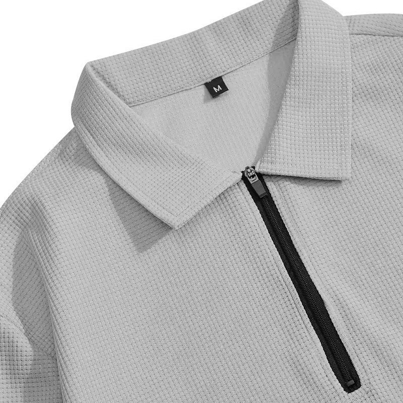 🔥Herren Waffelstrick-Set: Sweatshirt & Hose mit geradem Bein