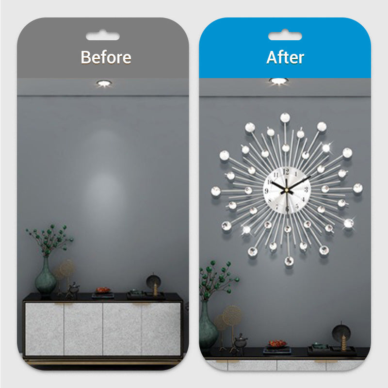 ✨🕰️ 60 % Rabatt ⚡ Kreative Strass-Wanduhr – leiser, minimalistischer Luxus für Wohnzimmer, Esszimmer und Eingangsbereich! 💎🏡