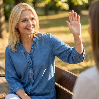 Damen-Freizeithemd mit Rüschen und V-Ausschnitt