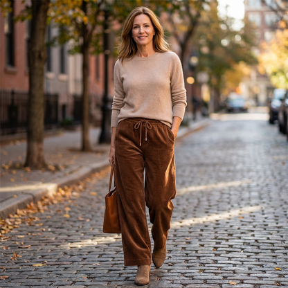 ⌛ Nur noch 3 Tage – 50 % auf alles! ⏰Lässige Weite Cordhose für Damen