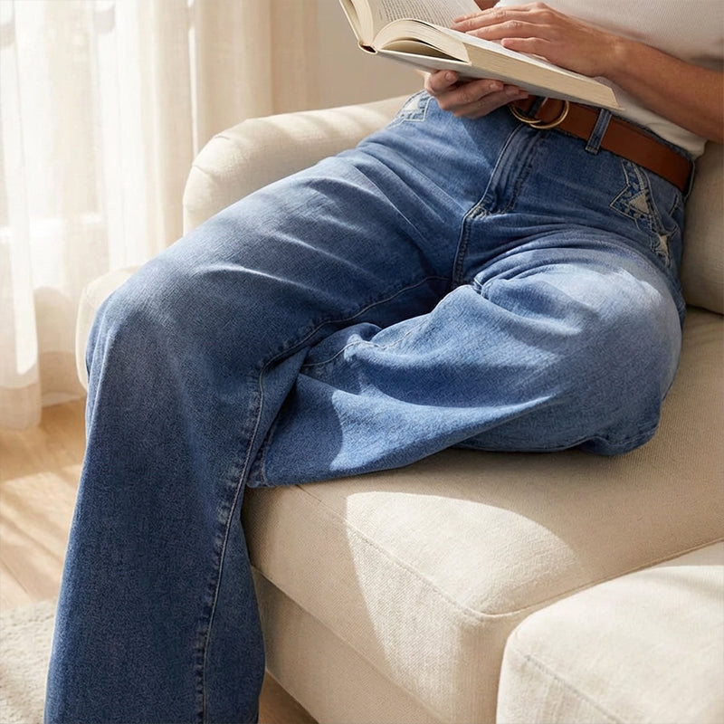 🔥Solange der Vorrat reicht 50 % Rabatt!🎉Damen-Vintage-Hochbund-Weitbeinjeans