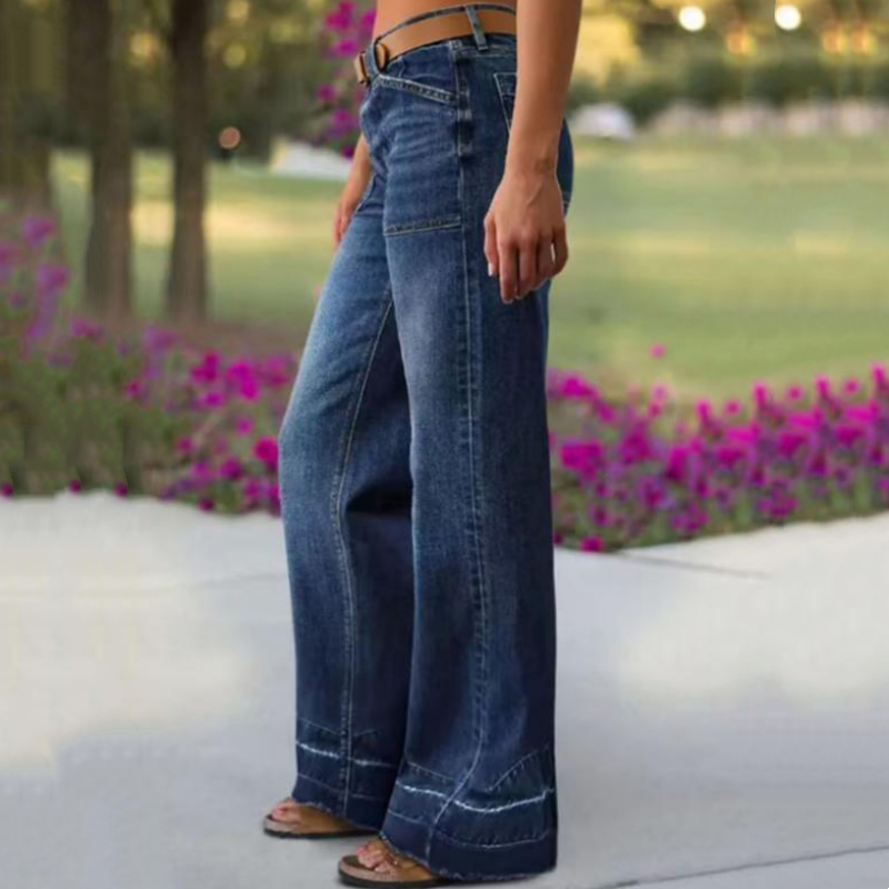 ✨🔥Retro-Schlagjeans für Damen mit Taschen👖