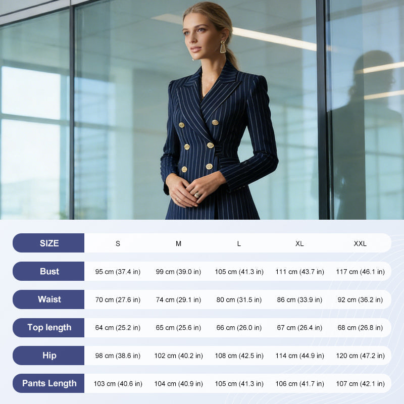 ⏰50% Off & Free Shipping🛍️Women's Pinstripe Double-Breasted Suit Set✨