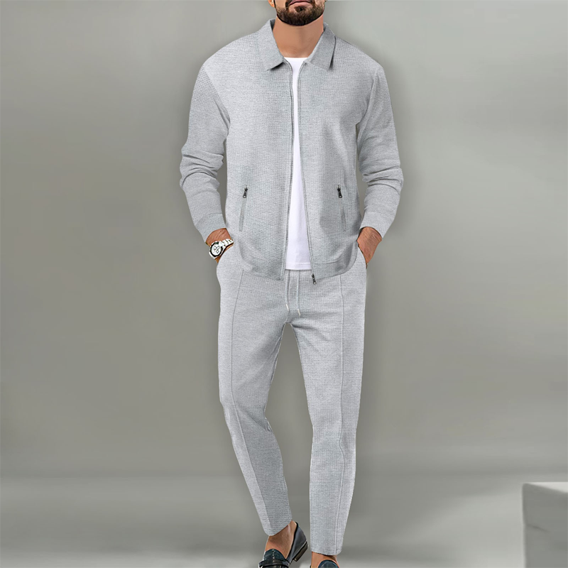 Herren stylisches Reversjacken- und Joggerhosen-Set in zwei Teilen