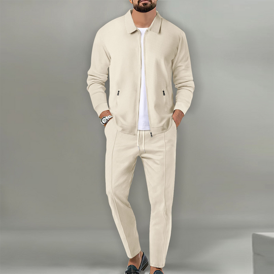Herren stylisches Reversjacken- und Joggerhosen-Set in zwei Teilen