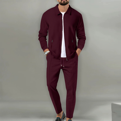 Herren stylisches Reversjacken- und Joggerhosen-Set in zwei Teilen