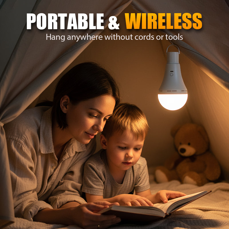 💡🔋Notfall-LED mit 1200mAh Akku: A19 E26/E27 12W (60W hell), 6000K Tageslicht 🏠⛺für Stromausfall & Camping – wiederaufladbar & langlebig