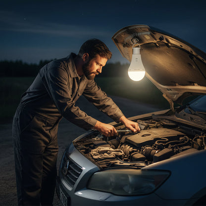 💡🔋Notfall-LED mit 1200mAh Akku: A19 E26/E27 12W (60W hell), 6000K Tageslicht 🏠⛺für Stromausfall & Camping – wiederaufladbar & langlebig