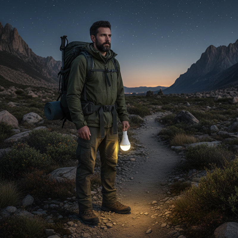 💡🔋Notfall-LED mit 1200mAh Akku: A19 E26/E27 12W (60W hell), 6000K Tageslicht 🏠⛺für Stromausfall & Camping – wiederaufladbar & langlebig