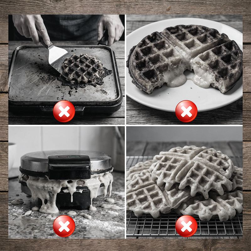 📢📢60% RABATT🔥Elektrisches Waffeleisen mit 800 W und Antihaftbeschichtung