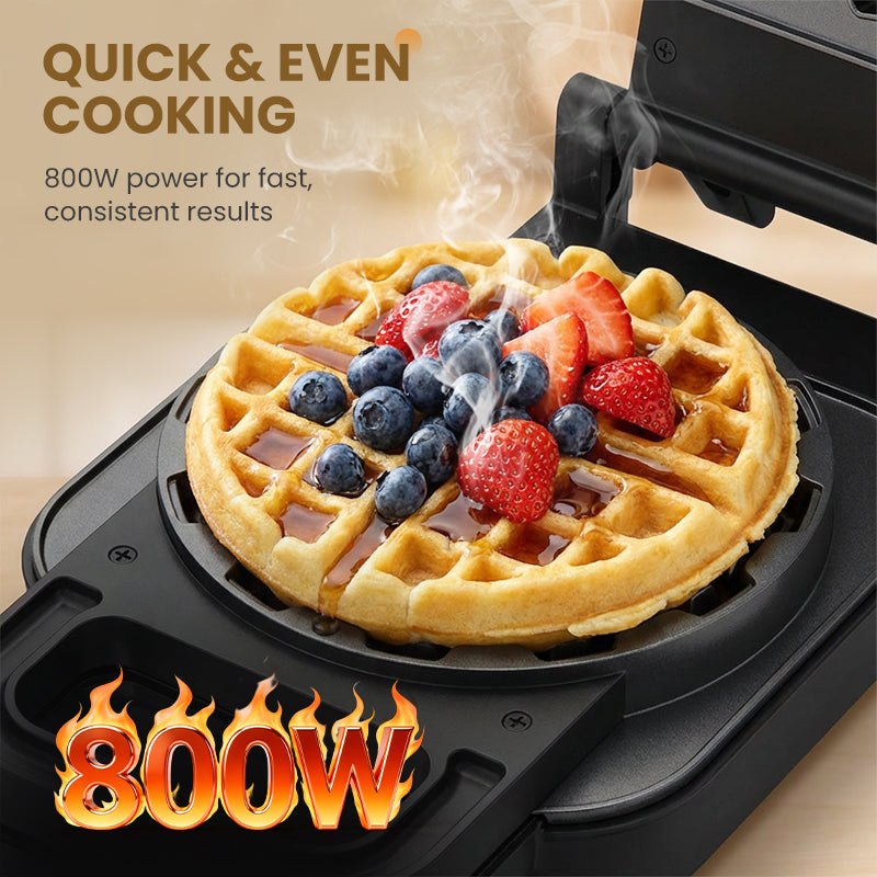 📢📢60% RABATT🔥Elektrisches Waffeleisen mit 800 W und Antihaftbeschichtung