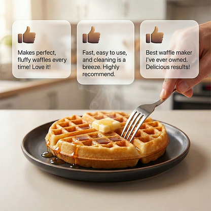 📢📢60% RABATT🔥Elektrisches Waffeleisen mit 800 W und Antihaftbeschichtung